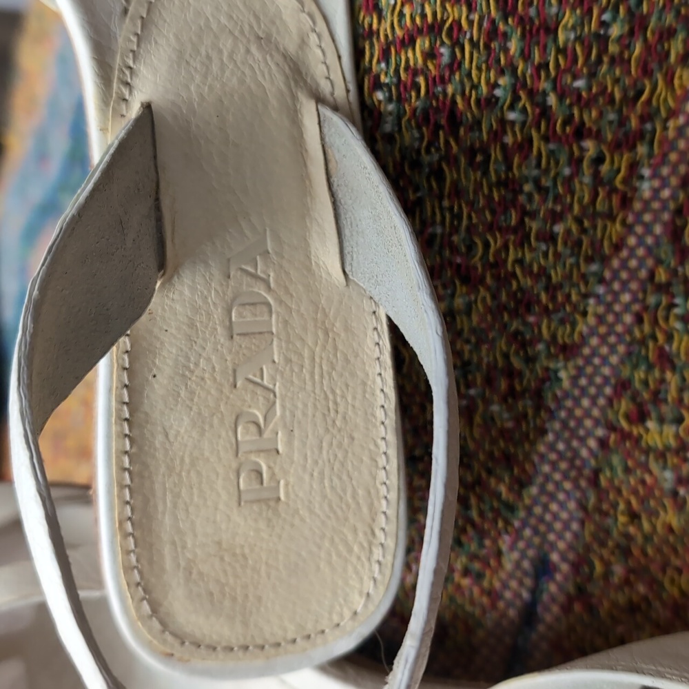 Prada Vintage White Sandals - Picture 4 of 12